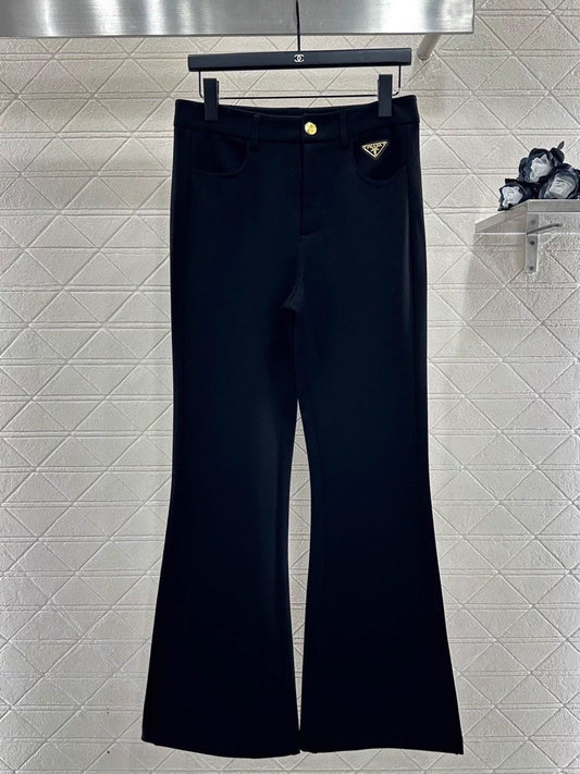 Slightly Flared Slim Fit Trousers