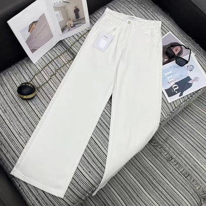 Embroidered straight-leg jeans