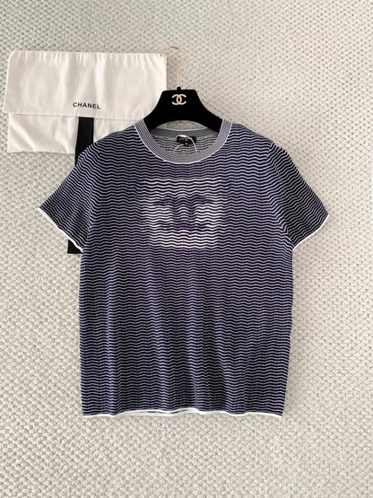 26ss Striped knit T-shirt