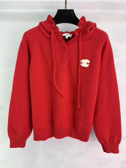 Hooded Pullover Knit Sweater