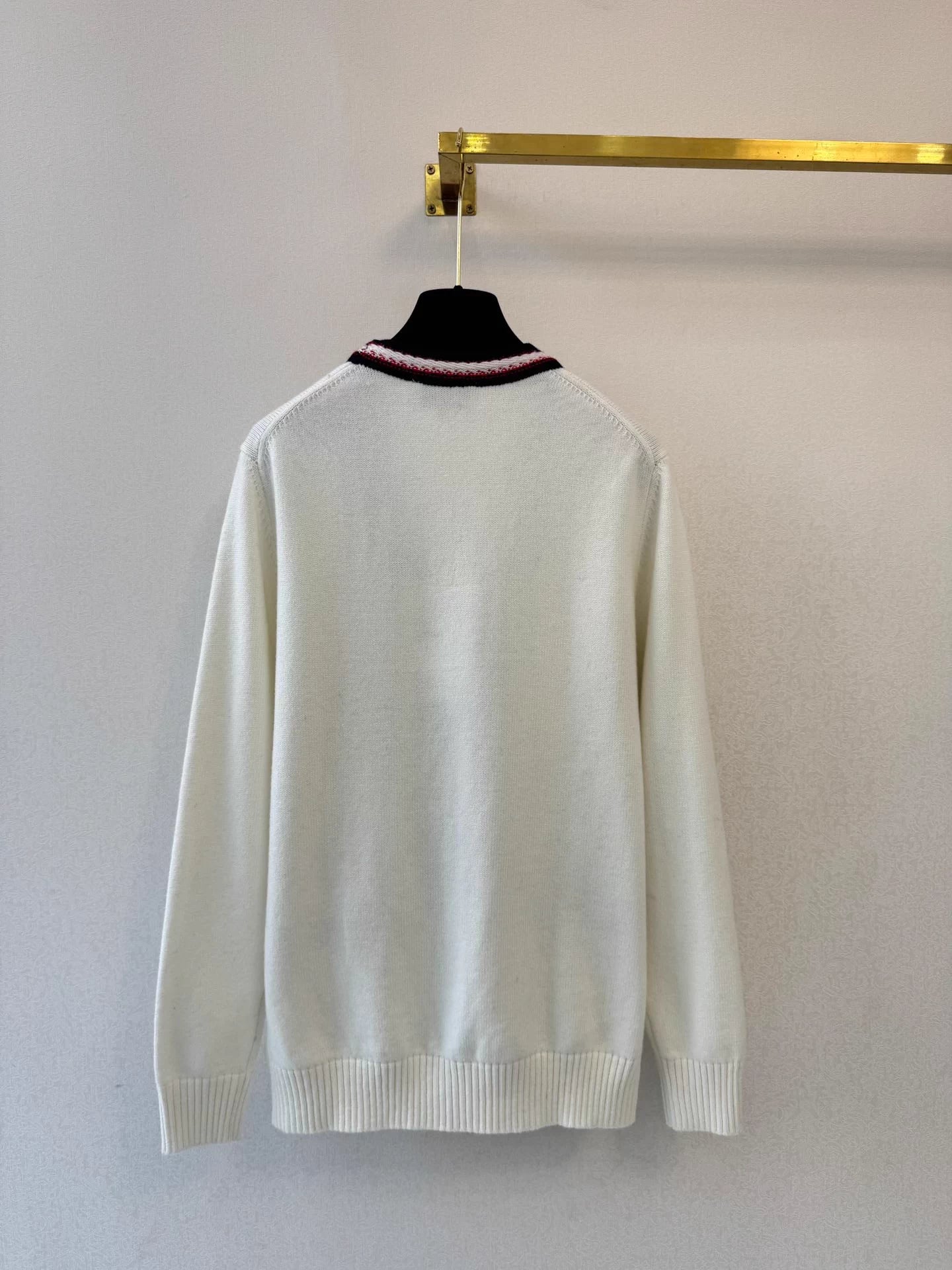 Preppy style color-blocked cardigan