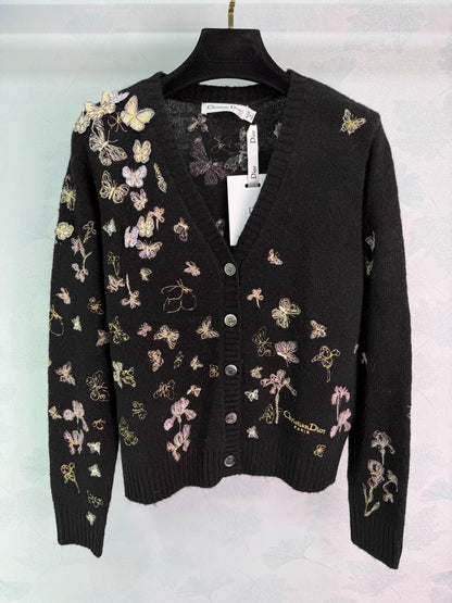 Butterfly Embroidered Knitted cardigan