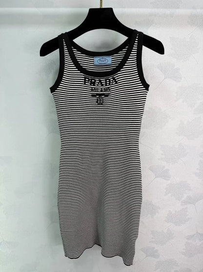 Striped Knit Vest Dress