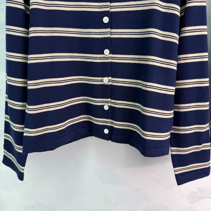 MiuMiu/26 Early Autumn New Striped Vest and Knit Cardigan Two-Piece Set