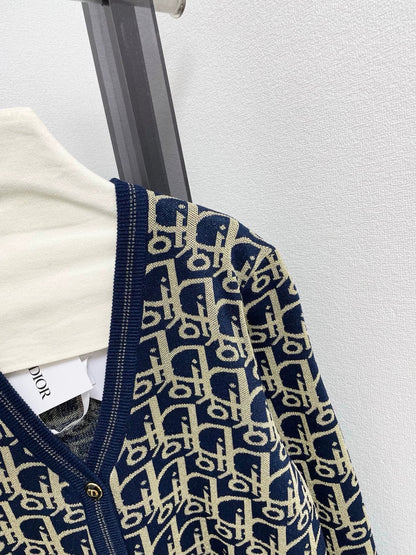 25fw Full printed logo knitted cardigan