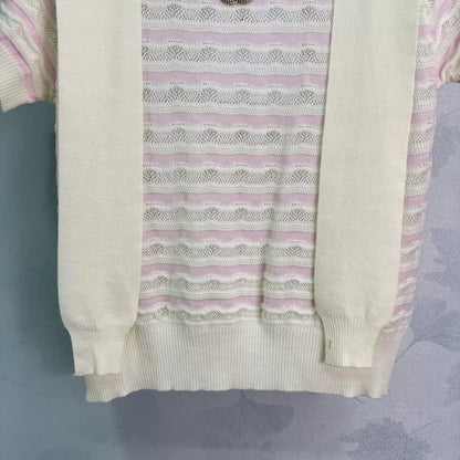26ss Wavy Striped Knit T-Shirt
