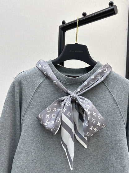 25fw Silk scarf pullover hoodie