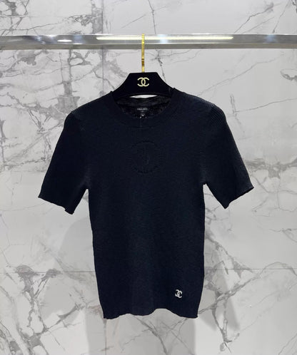 26ss Crew Neck Double C Knit T-Shirt