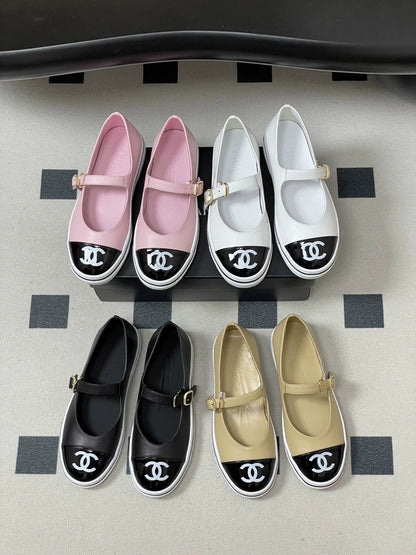 Color-blocked low-cut flats