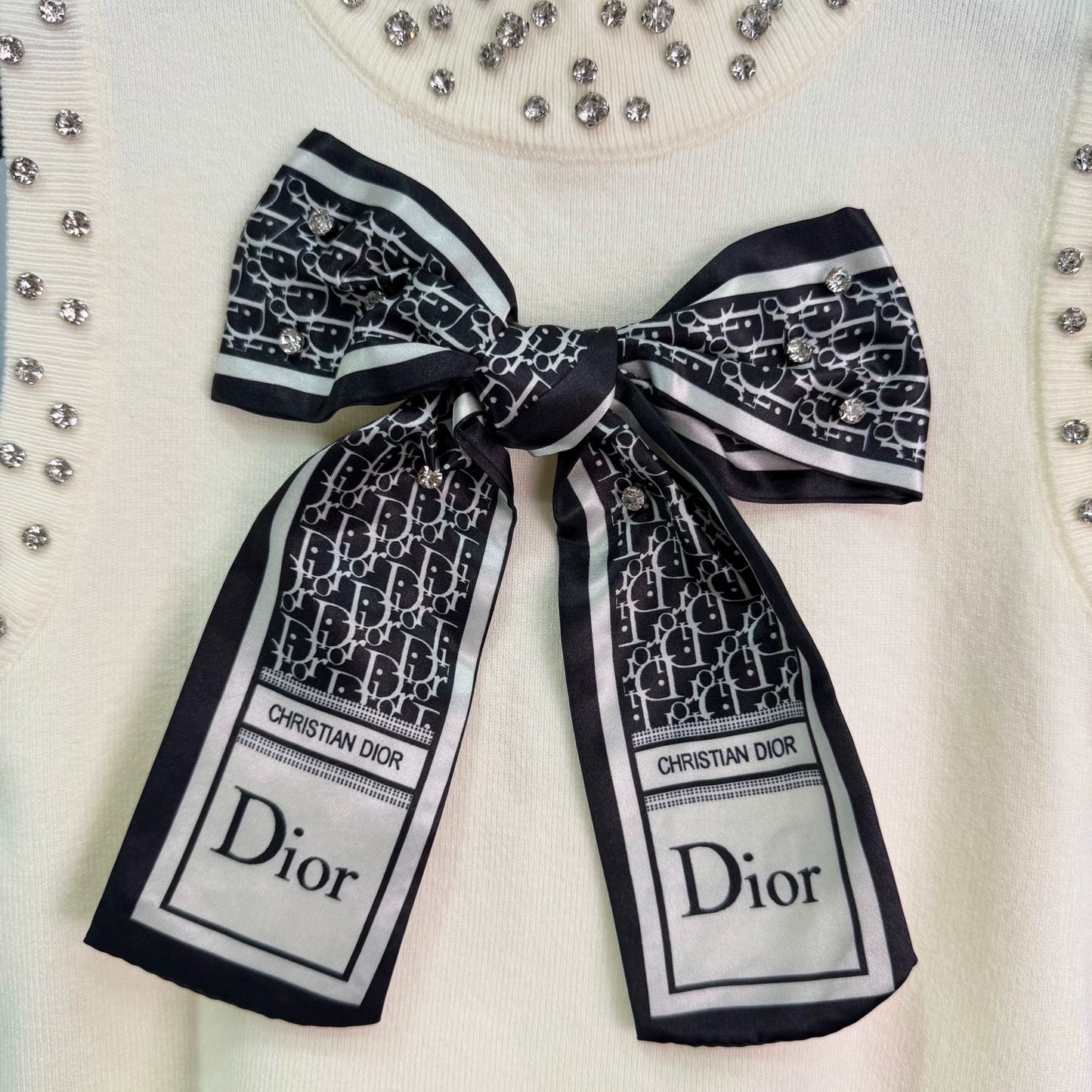 Silk scarf bow vest
