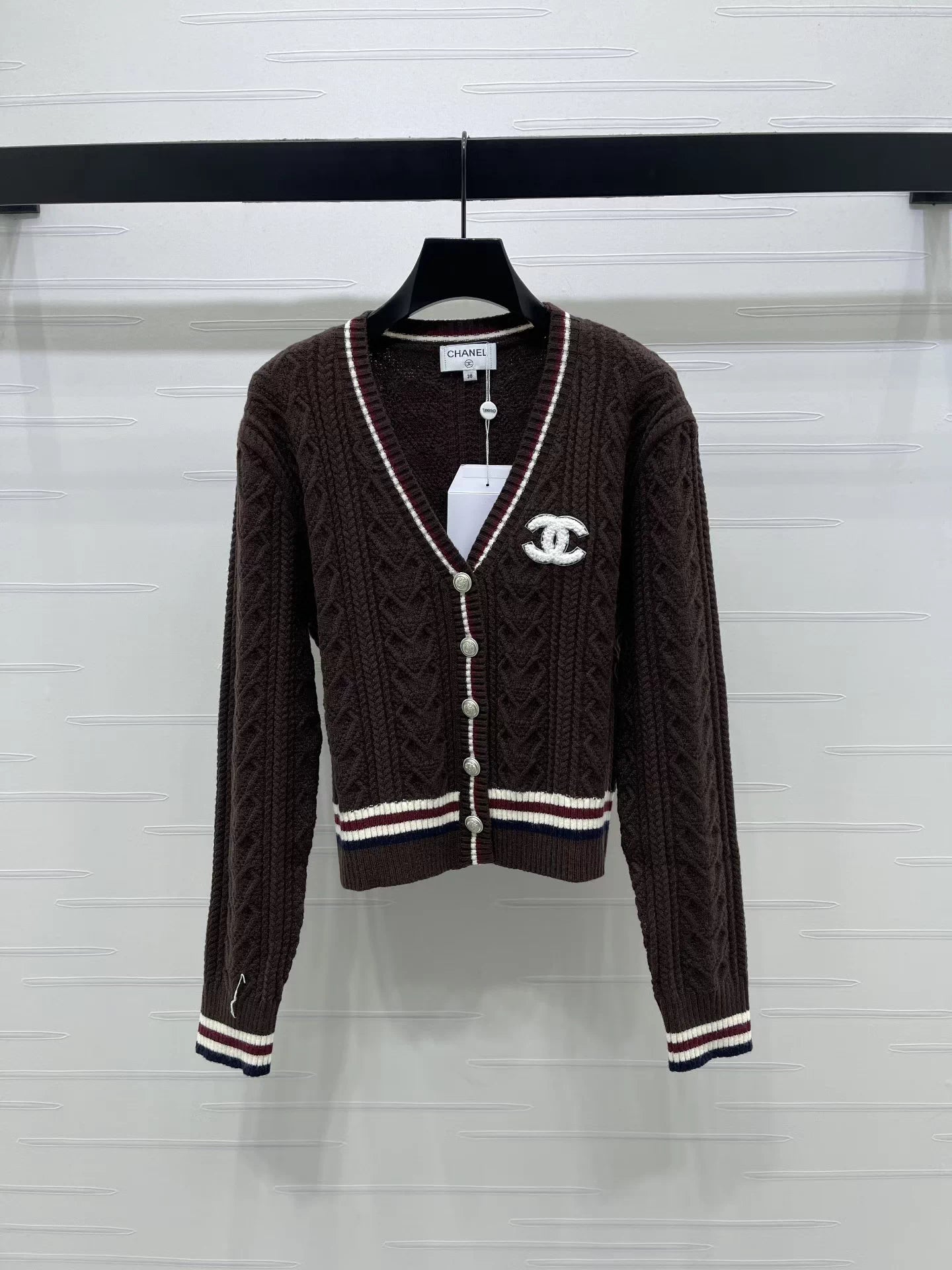 Cable Knit V-Neck Cardigan