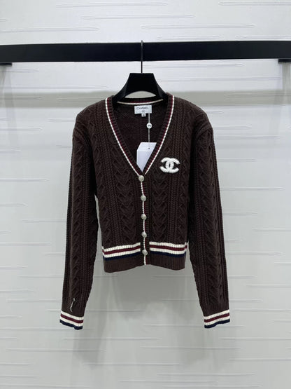 Cable Knit V-Neck Cardigan
