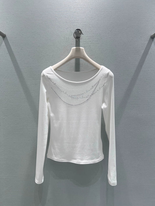 Rhinestone Long-Sleeve Top