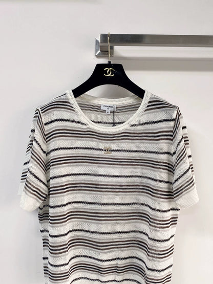 26ss Striped knit T-shirt