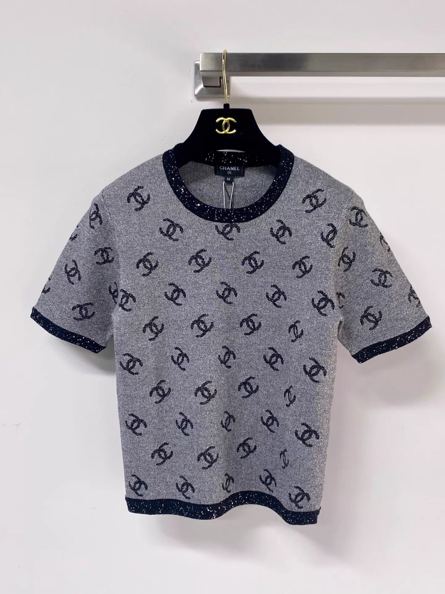 26ss All-over logo print short-sleeved T-shirt