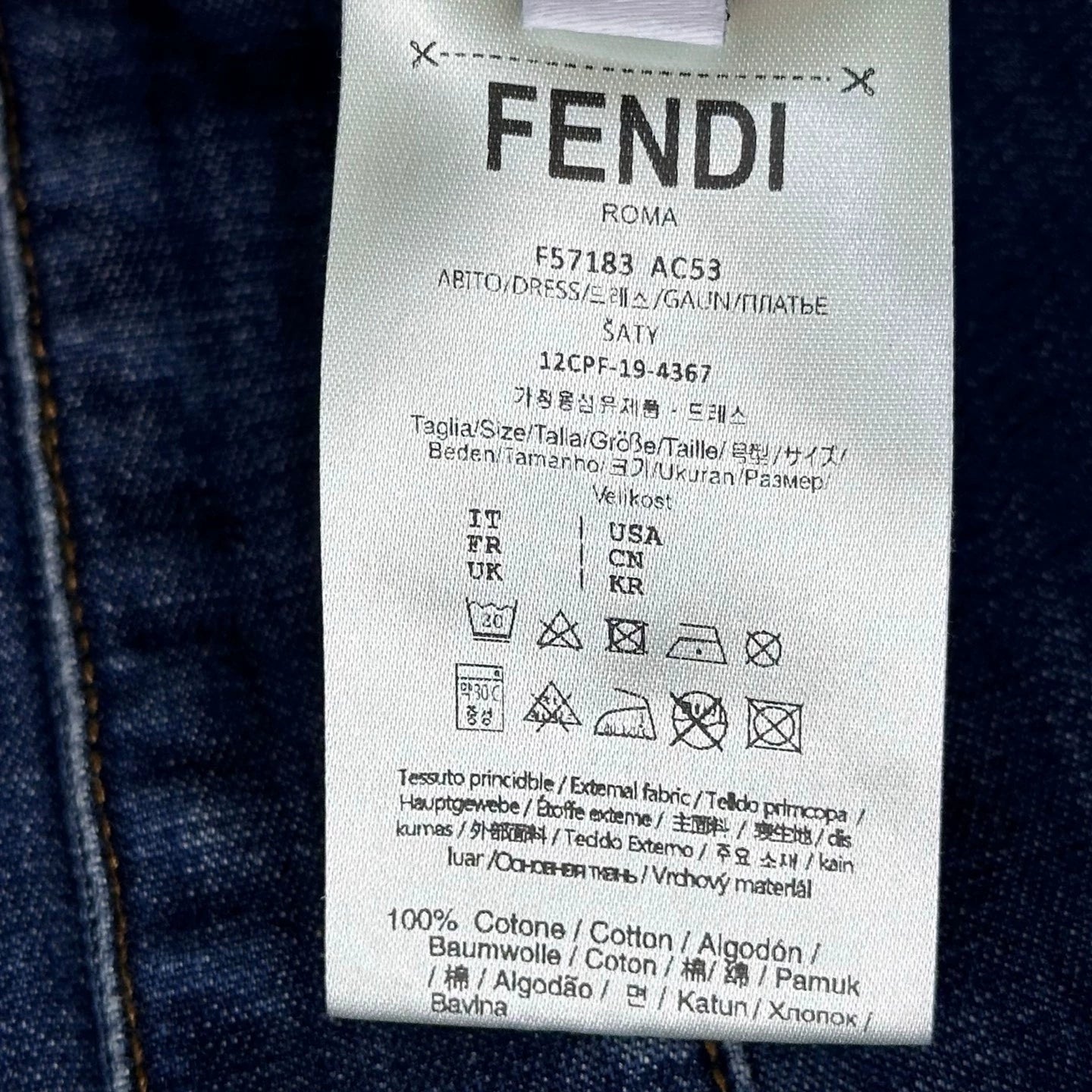 FENDI/26New Arrival:Paneled Denim Midi Skirt with Slit