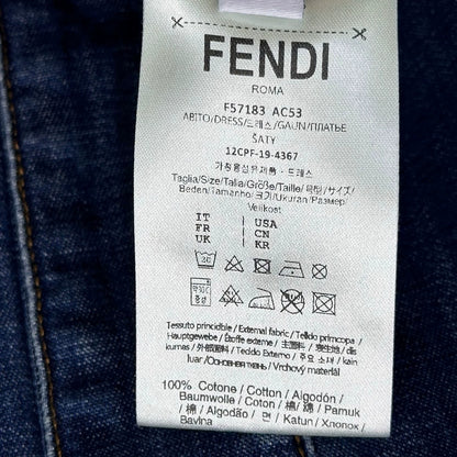 FENDI/26New Arrival:Paneled Denim Midi Skirt with Slit