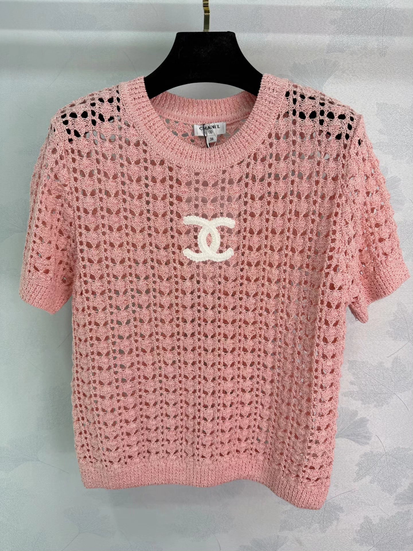 Openwork Knit Short-Sleeve T-Shirt