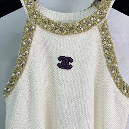 26ss Rhinestone Knit Vest