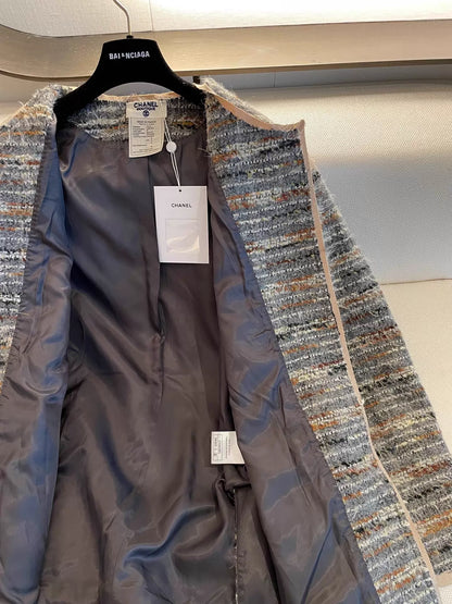 Colorful Tweed Wool Coat