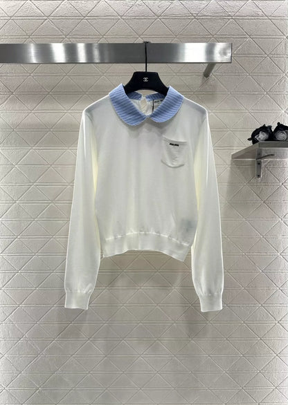 25fw Color blocking knitted long sleeves