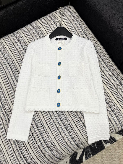 25fw Hook flower round neck jacket