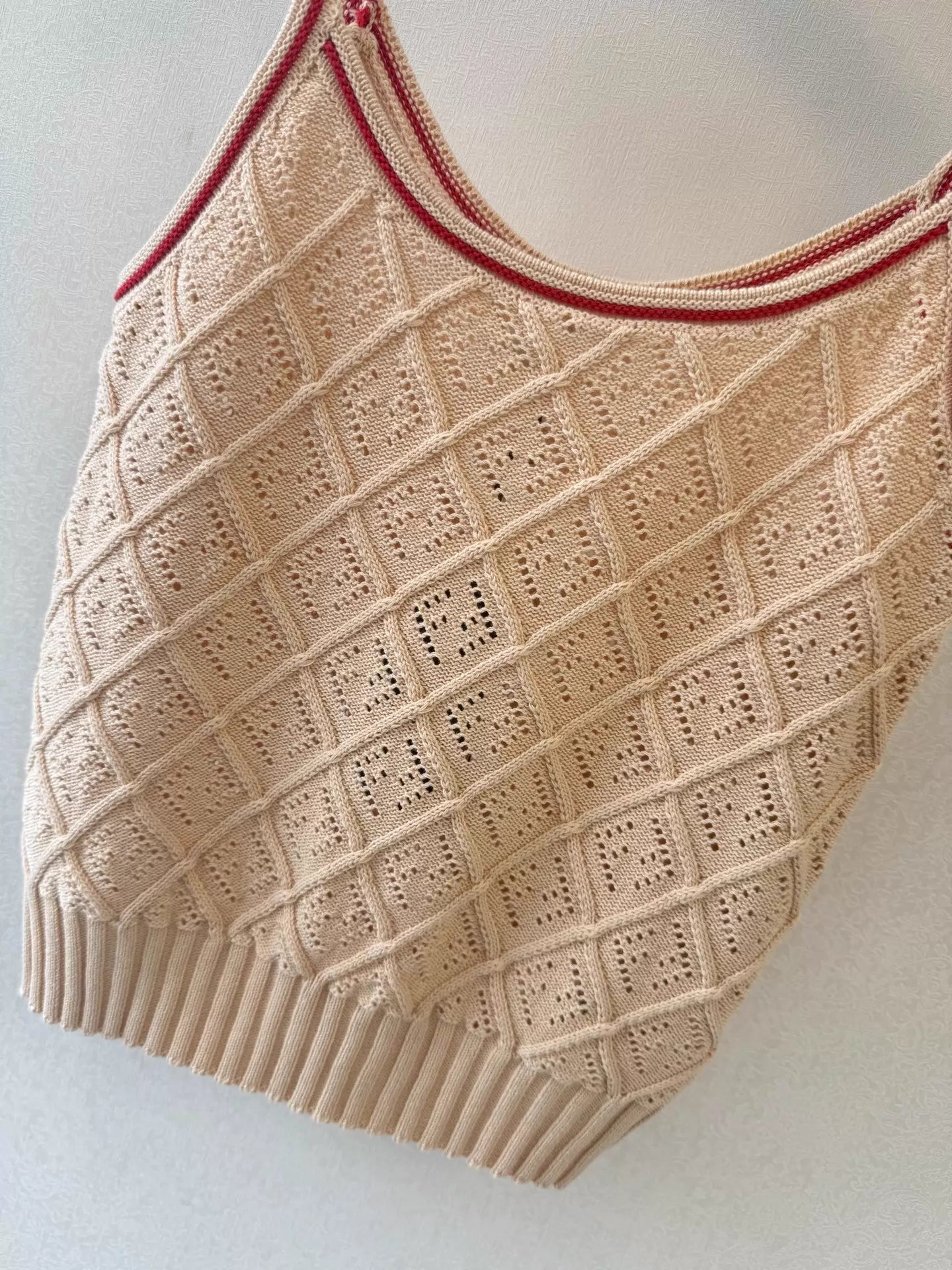26ss Hollow-out knit vest