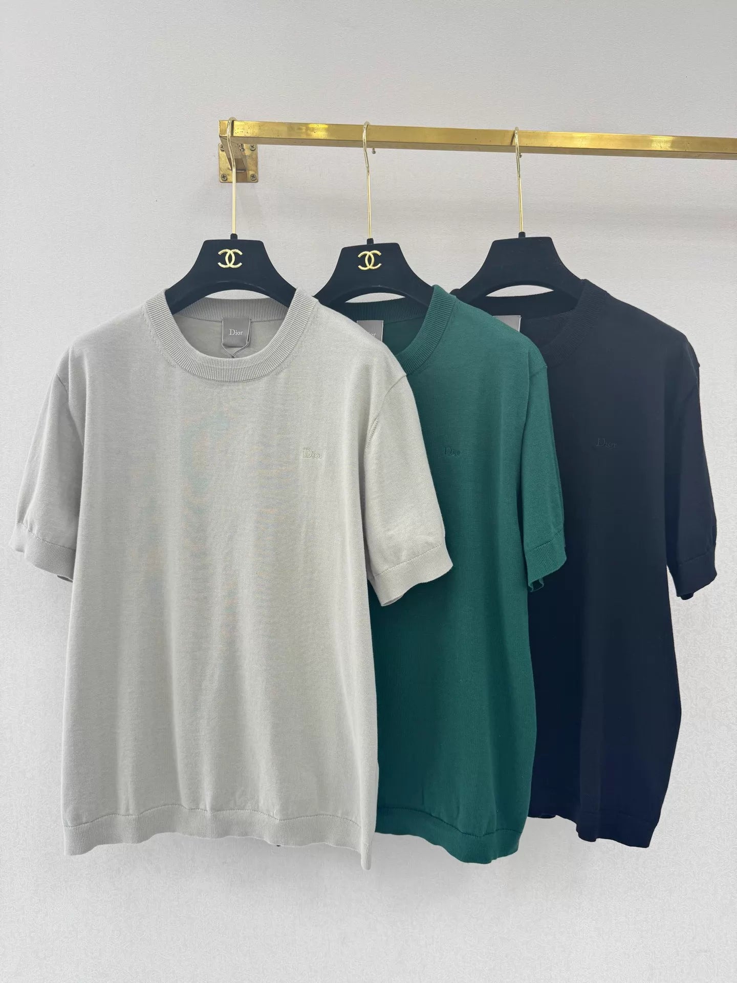 26ss Embroidered Letter Knit T-shirt