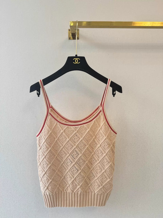 26ss Hollow-out knit vest