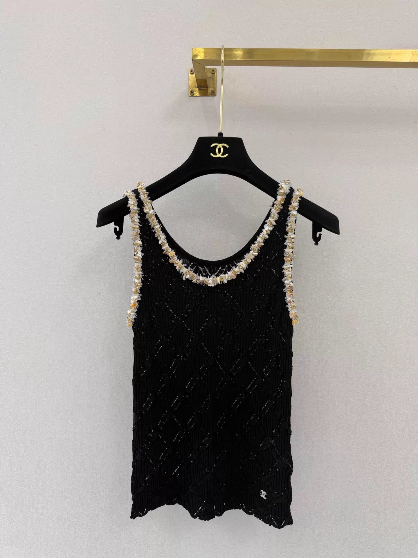 26ss Pearl-Edged Knitted Vest
