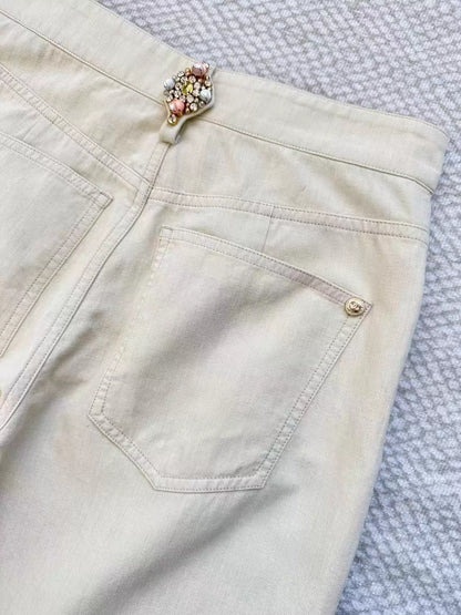 26ss Rhinestone-studded wide-leg high-waisted pants
