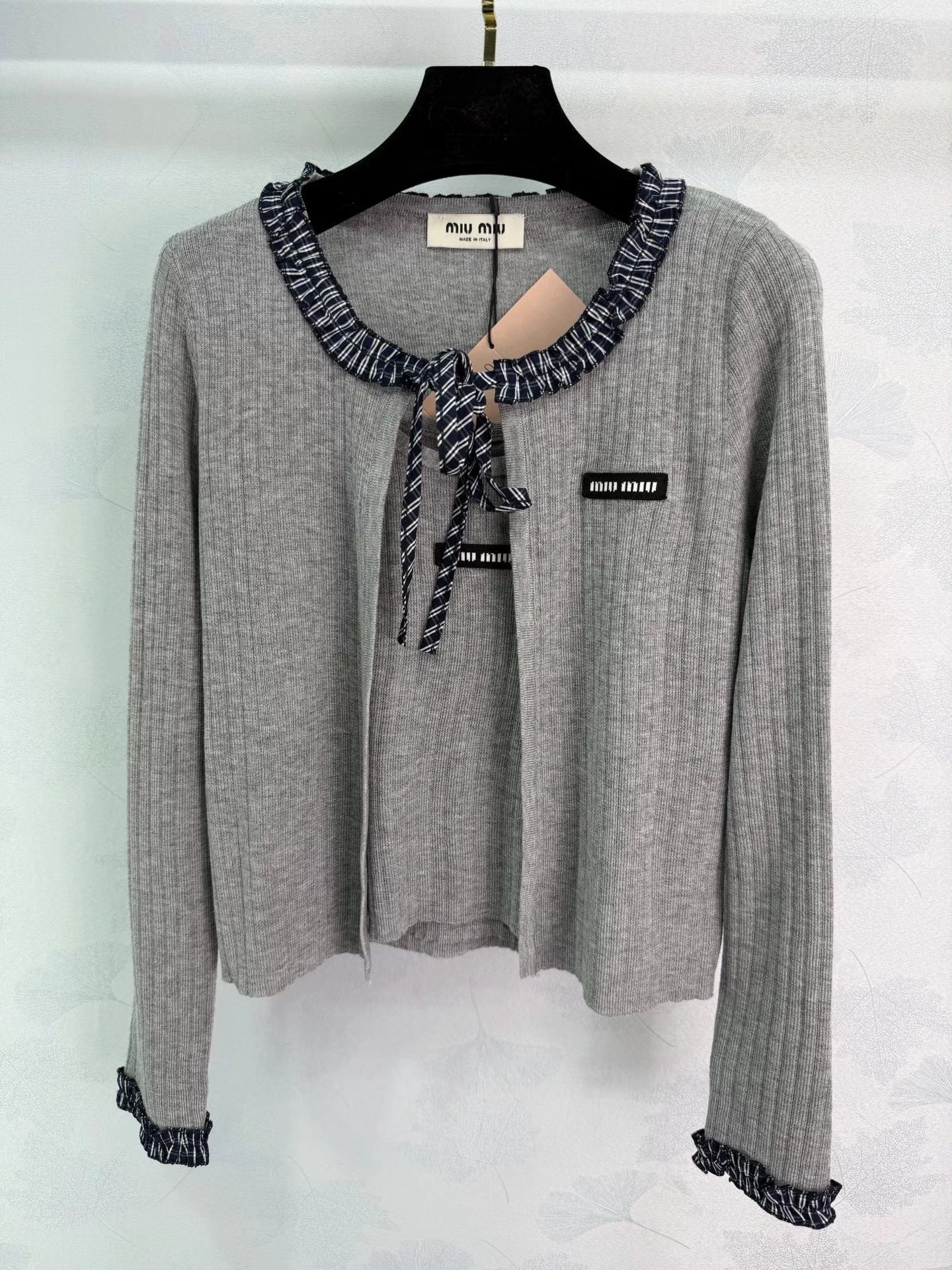 Ruffled Knit Cardigan