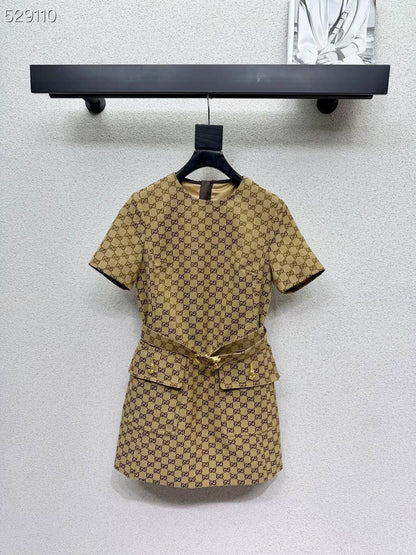 26ss Jacquard short-sleeved dress