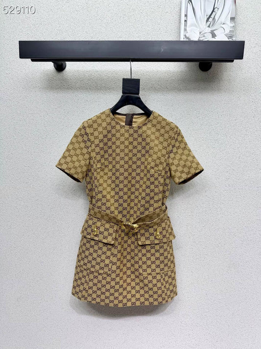 26ss Jacquard short-sleeved dress