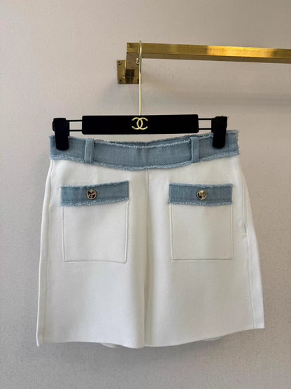 Patchwork Denim Shorts