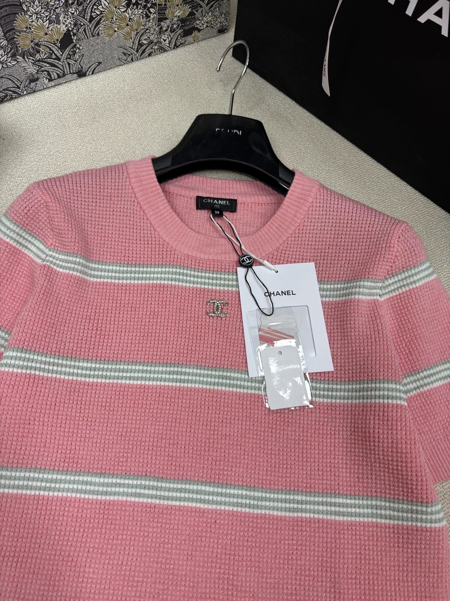 26ss Striped logo T-shirt