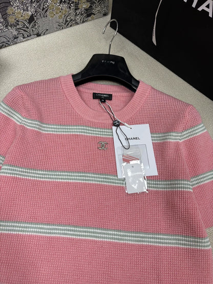 26ss Striped logo T-shirt