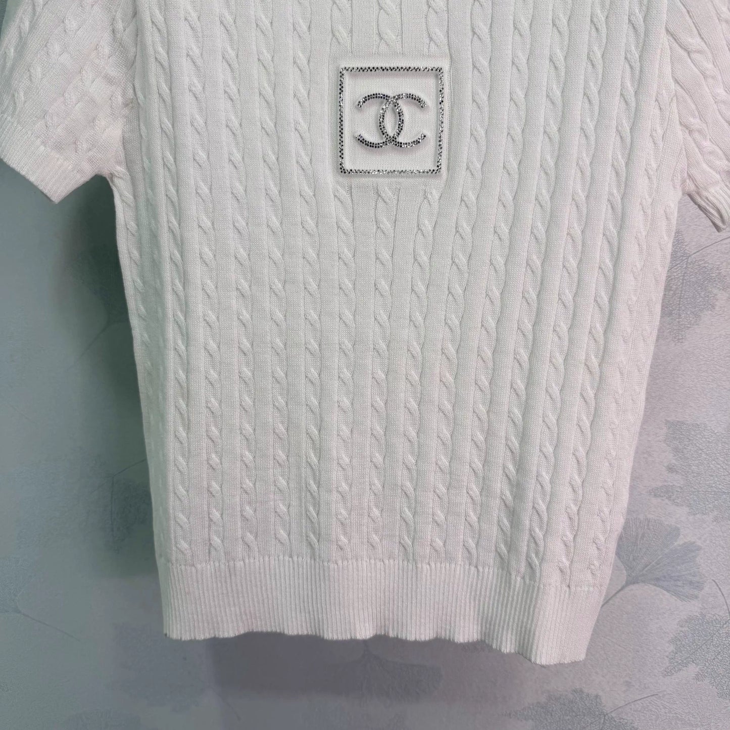 Cable Knit Short-Sleeve T-Shirt