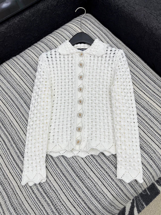 25fw Heavy industry hook flower lapel jacket