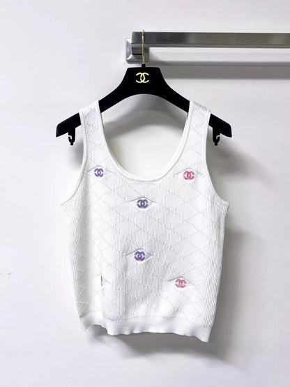 26ss Embroidered logo vest