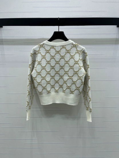 Jacquard knitted cardigan