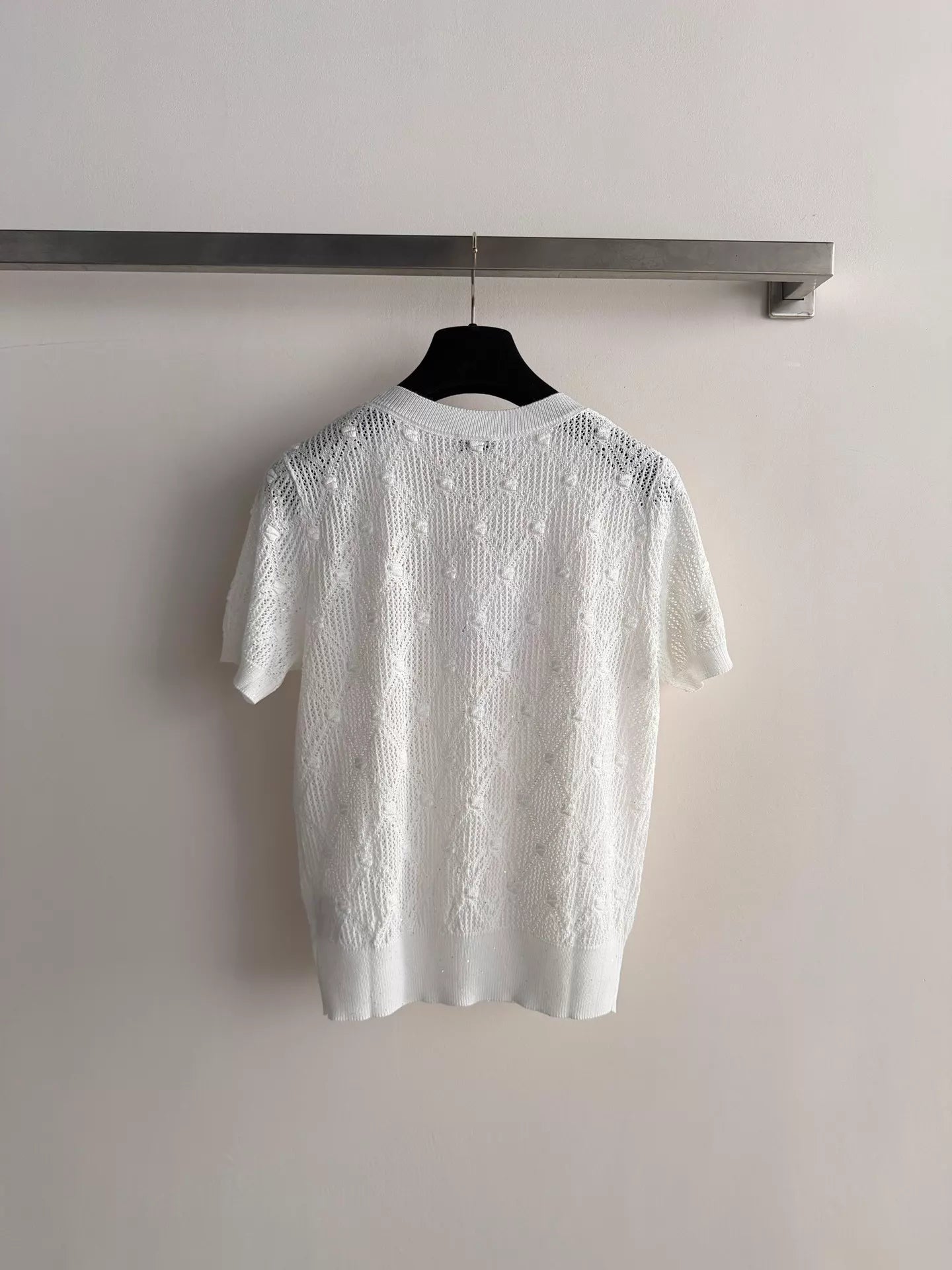 26ss Hollow-out knit T-shirt