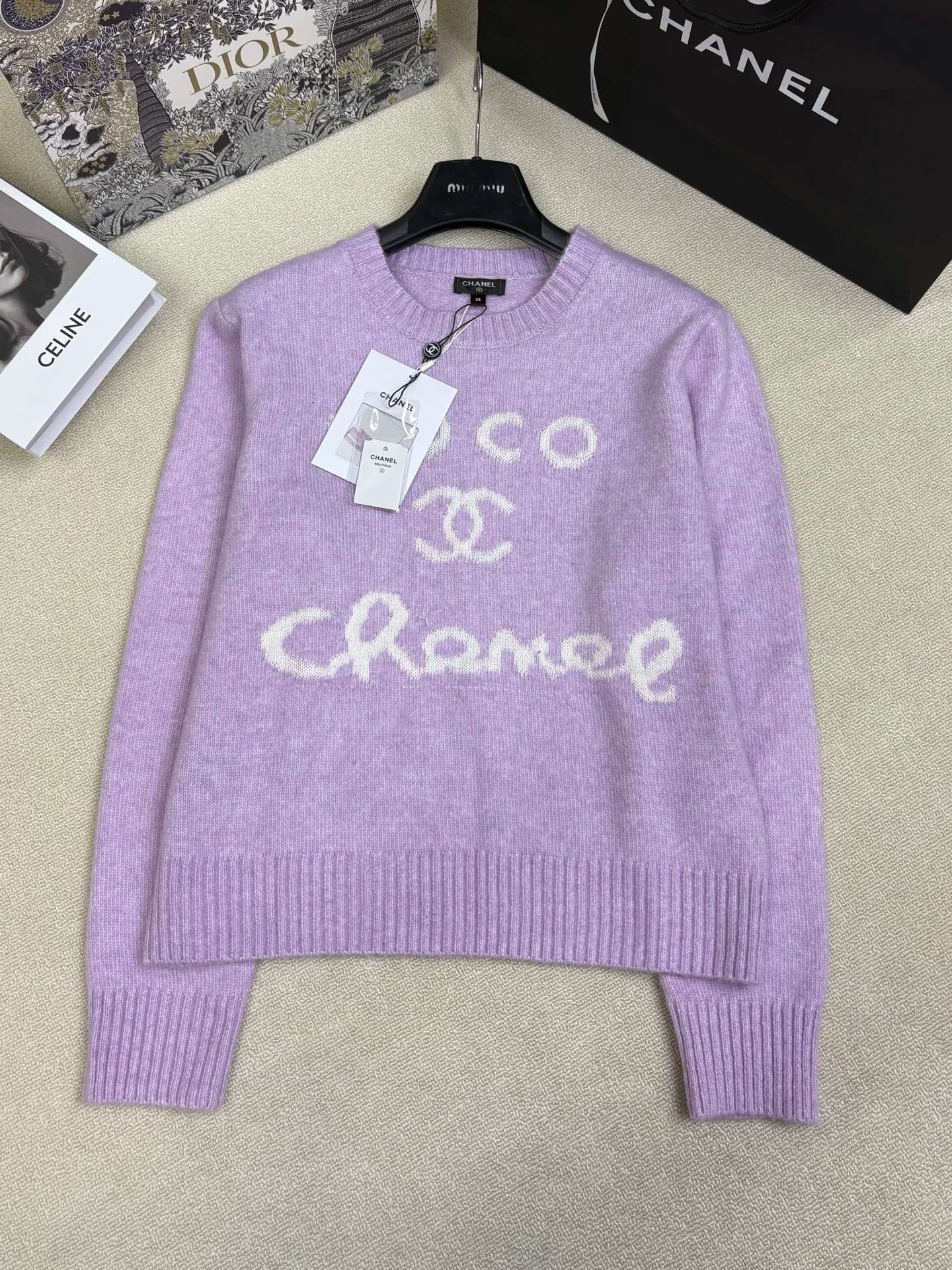 Letter logo jacquard top