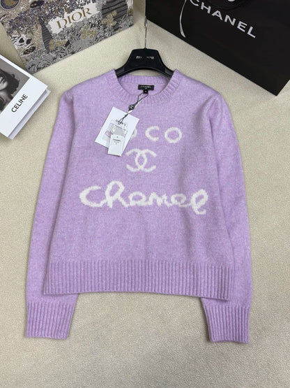 Letter logo jacquard top