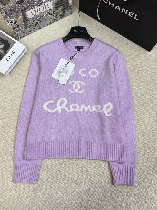 Letter logo jacquard top