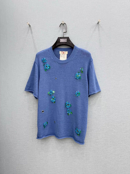 26ss Beaded Knit T-Shirt