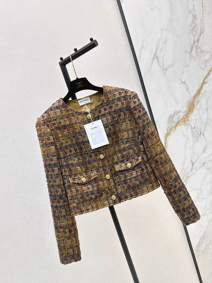Color-blocked woven trim coat