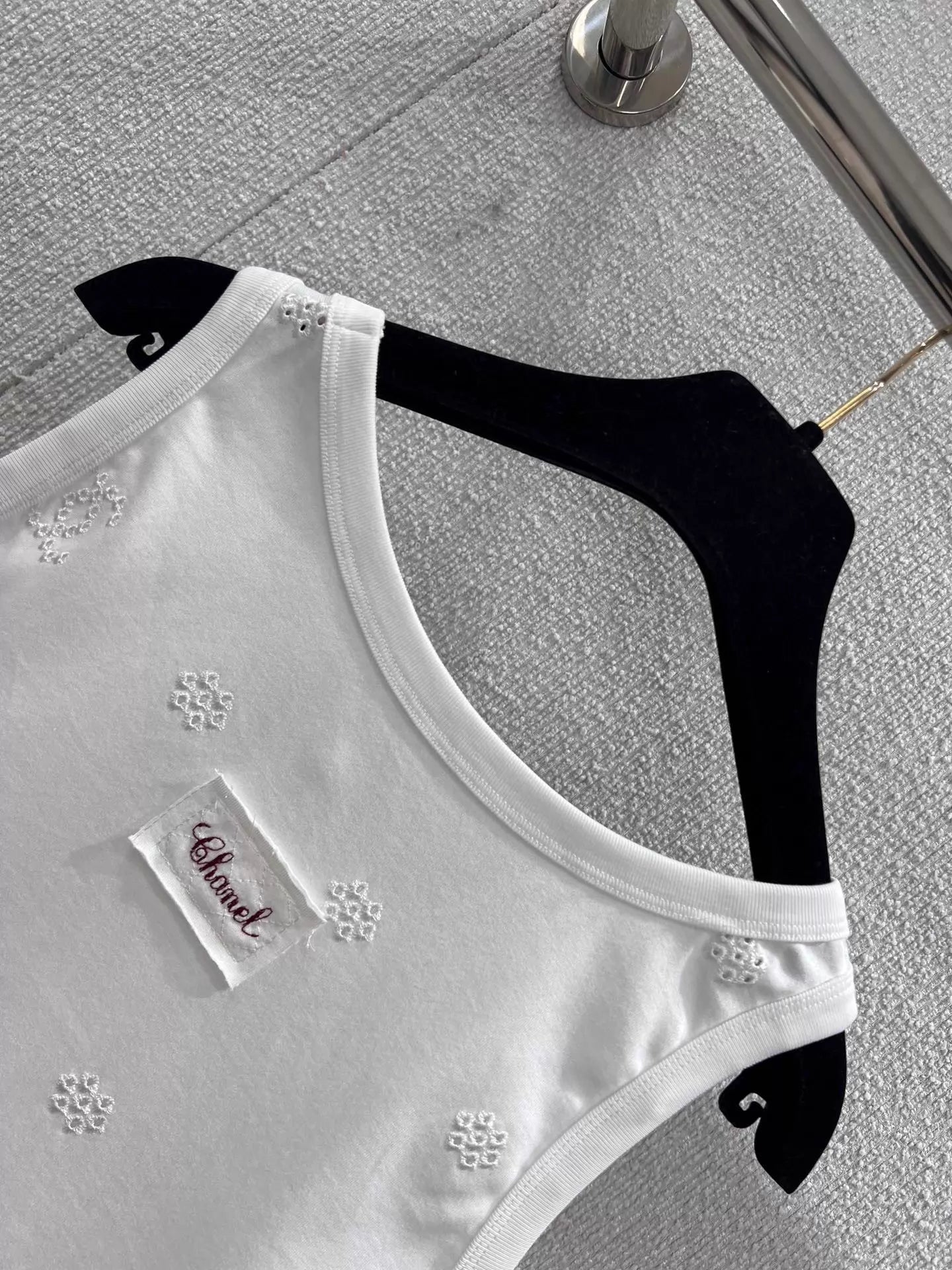 Openwork Floral Embroidery Vest
