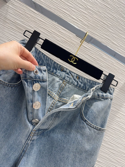 26ss Logo button jeans