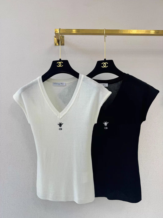 26ss Embroidered Knit T-shirt
